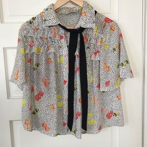 Zara flouncy fish blouse